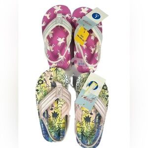 Cat & Jack Girls Flip Flop Bundle Todder Size 9/10 NWT